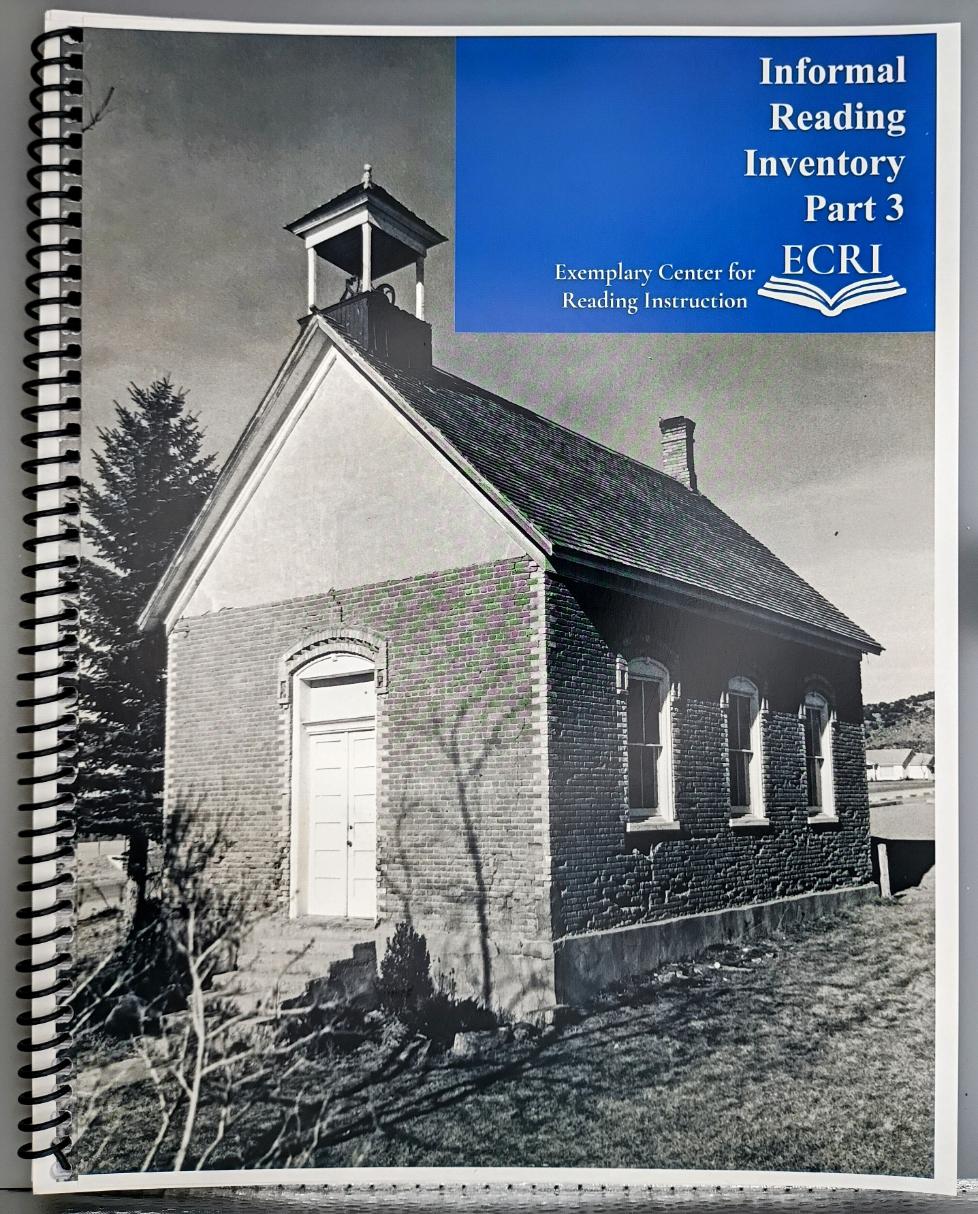 Informal Read Inventory Part 3, textbook (Middle/High school)