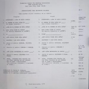 Spanish Directives - teaching new words via 7 methods in English, to Spanish-speaking students