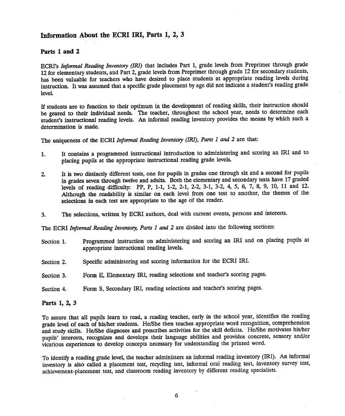 Informal Read Inventory Part 3, textbook (Middle/High school) - Image 2